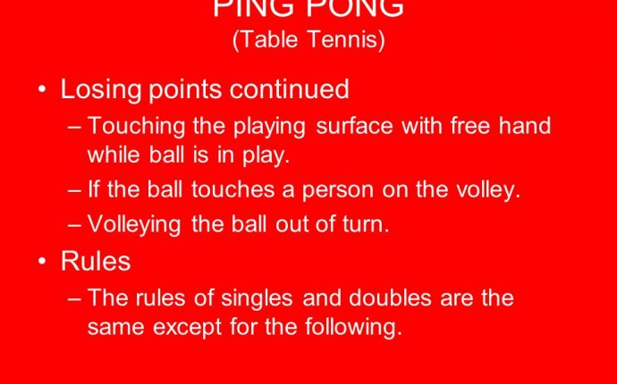 PING PONG (Table Tennis) - ppt download