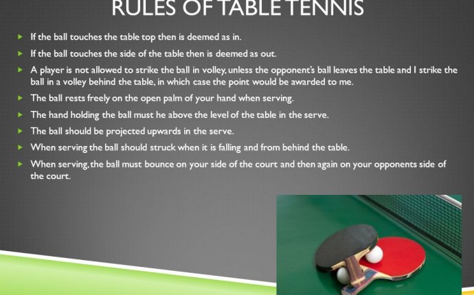 Rules And Regulations Of Table Tennis 